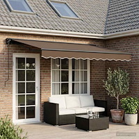 vidaXL Manuell Utdragbar Markis Taupe 4 x 2 m Polyester och aluminium