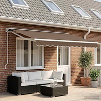 vidaXL Elektrisk Retraktabel Markis Taupe 4,5 × 3,5 m