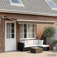vidaXL Utdragbar markis Taupe 600 × 300 cm Duk och Aluminium