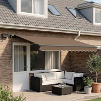 vidaXL Utdragbar markis Taupe 600 × 300 cm Duk och Aluminium