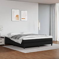 vidaXL Pocketresårmadrass medium svart 152x203x20 cm konstläder