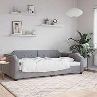 vidaXL Dagbädd ljusgrå 100x190 cm tyg