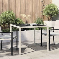 vidaXL Trädgårdsbord Vit 90 x 90 x 75 cm konstrotting