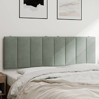 vidaXL Headboard Cushion "Hanko" Light Grey 152 cm Velvet