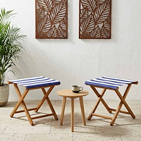 vidaXL Deck Chair 2 pcs Massiv Eukalyptus Trä Blå och Vit