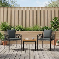 vidaXL Utemöbelset 3 pcs Grå och mörkgrå konstrotting