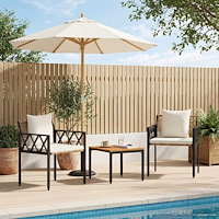 vidaXL Utemöbelset 3 pcs Brun och krämvit konstrotting