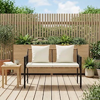 vidaXL Utomhusbänkar 2 -Seater 116 x 56 x 75 cm konstrotting
