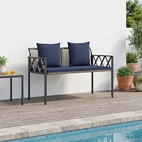 vidaXL Utomhusbänkar 2 -Seater 116 x 56 x 75 cm konstrotting