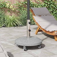 vidaXL Granitar parasollfot med hjul för 4-5 cm stolpe 27.2 kg Grå