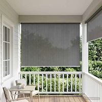 vidaXL Utomhus Rullgardin 90% UV Block Ljusgrå 200 x 230 cm HDPE
