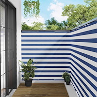 vidaXL Balkongskärm 150 x 300 cm Tyg med PU-beläggning Blå och Vit