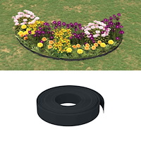 vidaXL Trädgårdskant 25 m 10 cm PE Svart