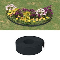 vidaXL Trädgårdskant 25 m 15 cm PE Svart