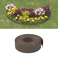 vidaXL Trädgårdskant 25 m 15 cm PE Brun