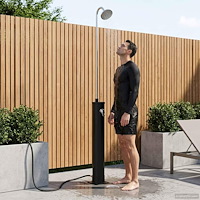 vidaXL Solig Dusch med Duschhuvud PVC, ABS, Zinklegering Svart