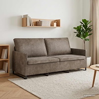 vidaXL 3-sitssoffa Mörkgrå 190 x 81 x 82 cm Faux mockatyg
