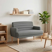 vidaXL Loveseat med knapprapport Mörkgrå 116 x 67 x 80 cm Tyg