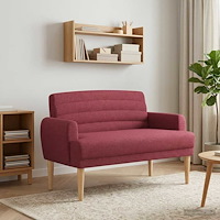 vidaXL Loveseat med knapprapport Vinröd 116 x 67 x 80 cm Tyg