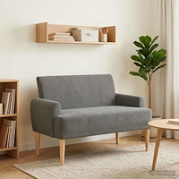 vidaXL Loveseat med knapprapport Mörkgrå 116 x 67 x 81 cm Kordread tyg