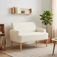 vidaXL Loveseat med knapprapport Gräddvit 116 x 67 x 81 cm