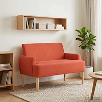 vidaXL Loveseat med knapprapport Röd orange 116 x 67 x 81 cm
