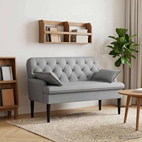 vidaXL Loveseat med knapprapport Ljusgrå 111 x 68 x 80 cm Tyg
