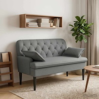 vidaXL Loveseat med knapprapport Mörkgrå 111 x 68 x 80 cm Tyg