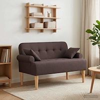 vidaXL Loveseat med knapprapport Mörkbrun 120 x 65 x 79 cm Tyg