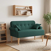 vidaXL Loveseat med knapprapport Mörkgrön 120 x 65 x 79 cm Tyg