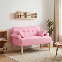 vidaXL Loveseat med knapprapport Rosa 120 x 65 x 79 cm Tyg