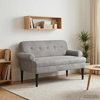 vidaXL Loveseat med knapprapport Ljusgrå 120 x 66 x 78 cm Sammet (V)