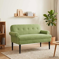 vidaXL Loveseat med knapprapport Ljusgrön 120 x 66 x 78 cm Sammet (V)