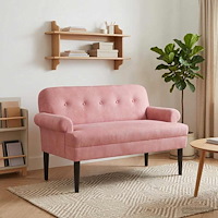 vidaXL Loveseat med knapprapport Rosa 120 x 66 x 78 cm Sammet (V)