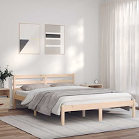 vidaXL Sängram Naturfärg 208,5 x 157,5 x 69,5 cm Massiv furu