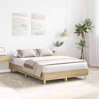 vidaXL Sängram Sonoma 137 x 190 cm Konstruerat trä