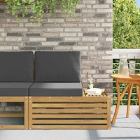 vidaXL Utomhus modulsoffa Vit 91 x 63 x 73 cm Massivt Akaciaträ