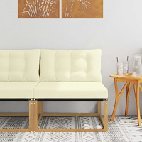 vidaXL Utomhus Mellansoffa med kudde Vit 79 x 83 x 73 cm stål