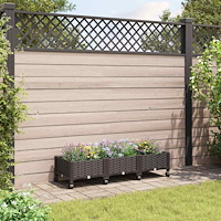 vidaXL Trädgårdsplanterare med hjul Brun 120 x 40 x 29 cm PP