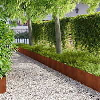 vidaXL Kant för gräsmatta 20 pcs 100 x 22 cm Stål Rostig