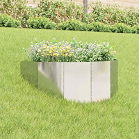 vidaXL Kant för gräsmatta 100 x 45 cm Stål Silver