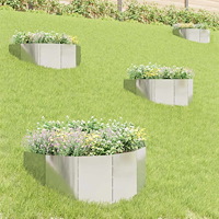 vidaXL Kant för gräsmatta 4 pcs 100 x 45 cm Stål Silver