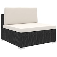 vidaXL Mittensits till modulsoffa med dynor konstrotting svart