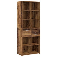vidaXL Bokhylla Gammalt trä 30 x 42.4 x 185.2 cm