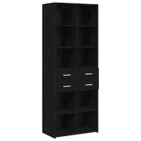 vidaXL Bokhylla Svart ek 30 x 42.4 x 185.2 cm