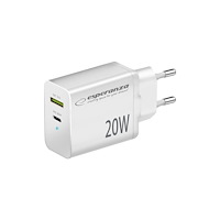 ESPERANZA Esperanza EZC105W nätladdare 20W USB-C PD / USB-A QC 3.0 18W...