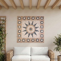 vidaXL Mosaikplattor Blommönster Flerfärgsdesign 120 x 120 cm Marmor