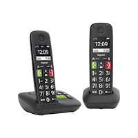Gigaset Communications Gigaset E290A Duo - trådlös telefon - svarssysten med nummerpresentation + 1 extra handuppsättning