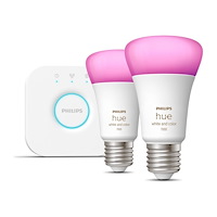 Philips Philips Hue White and Color Ambiance Starter Kit - trådlös belysningsuppsättning - LED-glödlampa x 2 - form: A60 - E27 -...