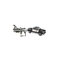 Bruder Bruder Dodge Ram 2500 Police pickup truck, trailer, boat, 2...